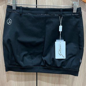 NWT Gattinoni Big Girls Black Skirt Mini w/ Rhinestones & Patent Leather Trim